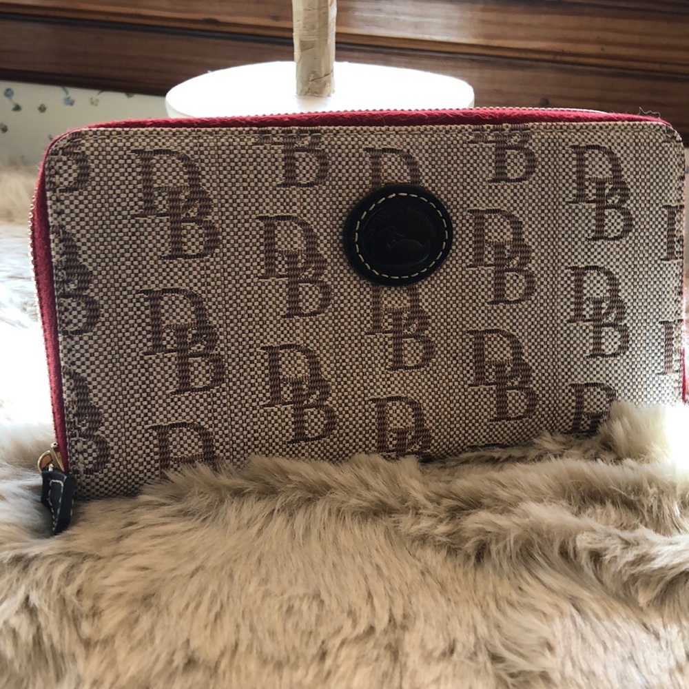 Fabric Dooney and Bourke Red Fabric Around Zipper